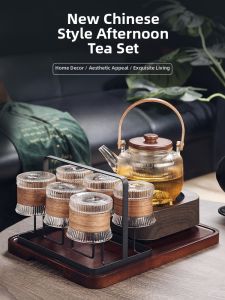 CRISTALGLASS | Teaware Set Glass Water Separation Teapot Office Transparent Cup
