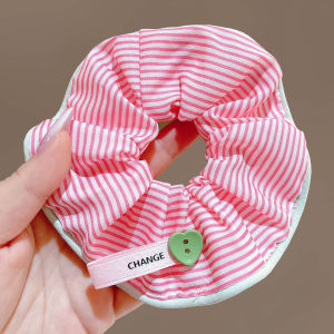 NING ZHOU | Colorful Striped Button Ponytail Hair Ties