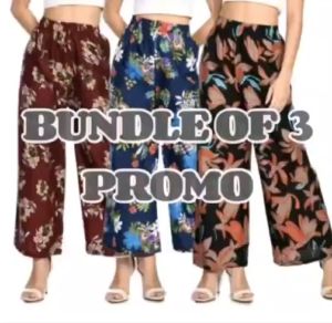 MUSHOP BUNDLE OF 3 PIECES LONG WIDELEG SQUAREPANTS