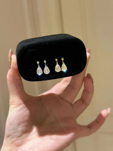 S925 Sterling Silver Waterdrop Earrings Womens Elegant Design Fashionable Dangle Earrings Classic Style Gold Plated Gemstone