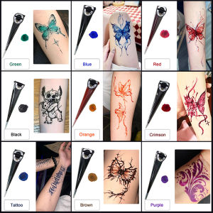 Semi-permanent henna paste for temporary tattoos waterproof body art stencil pigment henna tattoo cream easy to color