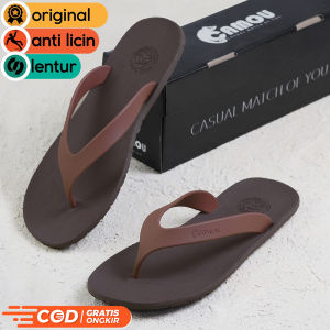 Sandal Jepit Pria Dewasa CAMOU WIRA CHOCOLATE Sendal Japit Karet Cowok Distro Keren Branded Model Terbaru Paling Awet Anti Licin