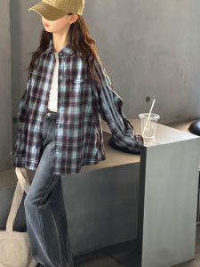 MPW | Trendy Plaid Long Sleeve Shirt For Girls Spring Autumn Korean Style Childrens Fashion Outerwear MPW Clothing Water Washed