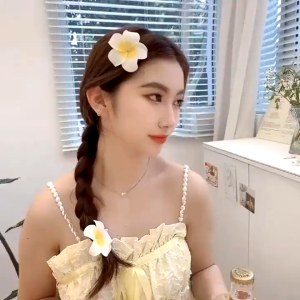 Sunny Flower Wedding Bridal Romantic Plumeria Hair Pin Hawaiian Style Clip Accessories BungaRambut Klip 鸡蛋花发夹头饰花朵发饰
