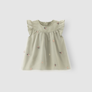Pure Cotton Summer Thin Sleeve Princess Dress for Girls Cute Bear Design Outdoor Fashionable Childrens Clothing GURCOOC