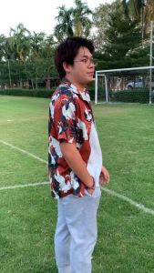 เสื้อเชิ้ตฮาวาย เสื้อฮาวาย ผ้าไหมอิตาลี ลาย บริคเบิร์ด เสื้อเชิ้ต proud style