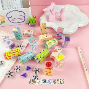 Korea Ins Creative Cute Fruit Football Dinosaur Eraser Student Children Kindergarten PVC Rubber Erase Tools Stationery