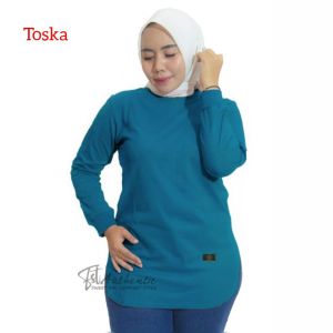 Kaos Wanita Oval // Baju Atasan Kaos Oval Lengan Panjang Dinary Fashion