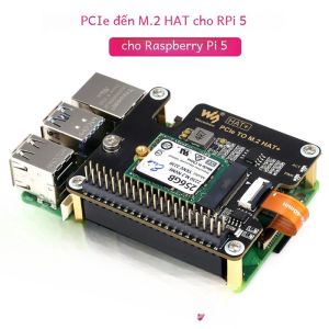 Raspberry Pi 5 PCIe M.2 Mũ NVME Tốc Độ Cao Mở Rộng Ban 16P GPIO Đầu Hỗ Trợ Hoạt Động Làm Mát Cho Pi5 Gen2/Gen3