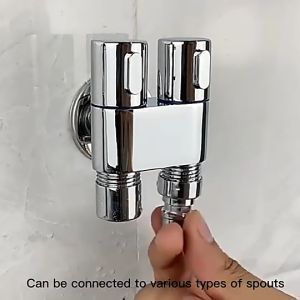 Van Nước 2 Đầu Ra chữ H Inox 304 Van Chia Nước 2 Đầu Có Khoá Giảm Áp Chia Nước Vòi Xịt Bồn Cầu Máy Giặt Tiện Dụng
