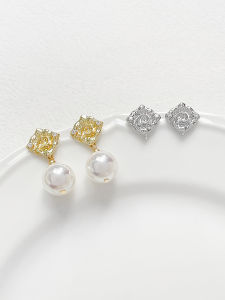 ต่างหูสี่เหลี่ยมประดับเพชร CZ รมควันทองแดง ทำมือ อุปกรณ์ทำเครื่องประดับ DIY เครื่องประดับหู วัสดุอื่นๆ ราคา 1-9.99 หยวน