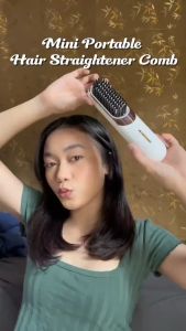 「Stock Ready In M’Sia」直发梳 负离子不伤发 蓬松卷发棒 两用 电梳子 防静电 Hair Straightener Comb Anti-scald Dense comb teeth Portable Hair Brush Hair Curler