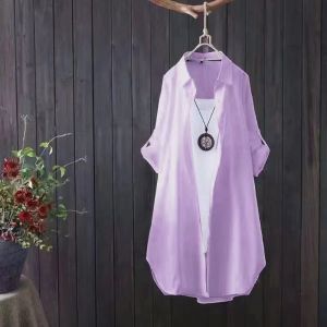 Áo Sơ Mi Chống Nắng Mỏng Bằng Lụa Cho Nữ Dài Vừa Phải Thời Trang Thu Đông 2023 Áo Khoác Cardigan Hở Cổ Polo Màu Trơn