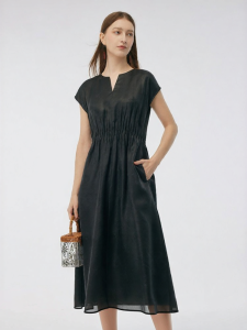 Gloria | Heritage Gossamer Silk Black Dress