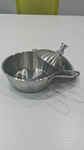 LILIER 304 Stainless Steel Pot Instant Noodle Pot Oil Pan Wooden Handle Milk Cooking Pot