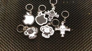 Gantungan Kunci Apple Ganci Bahan Akrilik Gambar 1 Sisi atau 2 Sisi
