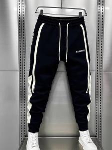 กางเกงลำลองชายทรงหลวมสไตล์ฮาราจูกุ ทรงตรง ผ้าลายทาง ฤดูใบไม้ผลิและฤดูใบไม้ร่วง กางเกงขายาวลำลองสำหรับผู้ชาย