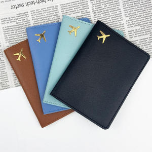 Luxury Gold Airplane Passport Cover Custom Name Men Women Business Passport Holder Personalized Logo Initials Travel Accessories