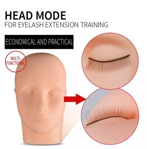 Ardour Practice Model Head False Eyelashes Close-fitting Practice Tattoo Silicone Fake Head Model with closed eyes