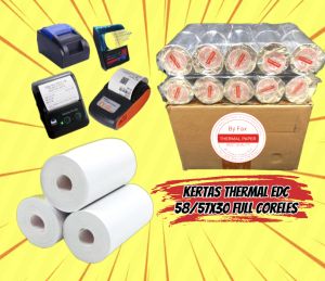 10 Roll Kertas Thermal Edc/Bluetooth 57/58x30 Coreles