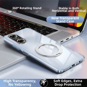 DAOWAIREN | 360 Degree Rotating Stand Clear Full Coverage Drop Protection Phone Case
