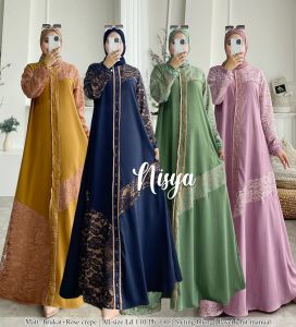 Penawaran Spesial Cuci Gudang Nisya Dress Bahan Rose Crepe Mix Brukat Import