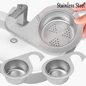 Hot Sale🔥 Stainless Steel Swan Shape Drain Basket Kitchen Corner Sink Garbage Filter Dry Wet Separation Hook Draining Rack