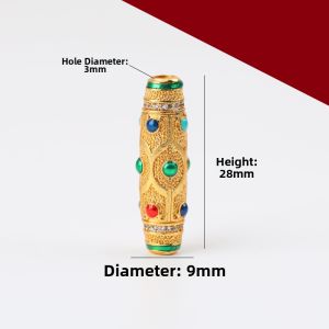Strong Color Preservation Ancient Method Sand Gold Enamel Color Nine Eye Tianzhu Dragon Ball DIY Bracelet Cultural Play Accessories