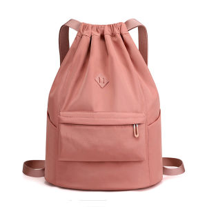 GStar Women Drawstring Backpack Nylon Waterproof Large Capacity Gym Travel Bag Durable Lightweight Outdoor Sports Bag Daily Casual School Bag Laptop Compartment Office Commuter Bag