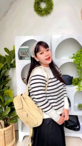 COD KAK Tas Backpack Stringbag hitam Premium merk NEVSET string bag Back pack serut gambar bunga