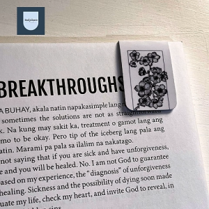 Cherry Blossom Floral Ink Magnetic Bookmark | Bookishnetic × Marya