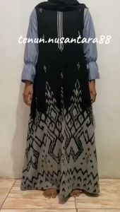 READY STOCK BAJU TENUN COUPLE DRESS TENUN GAMIS RAHAYU BLACK BAJU KONDANGAN