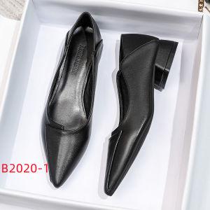 Interview Commute Work Black Low Cut Formal High Heel Shoes Comfortable Professional Womens Footwear Sharp Toe Ultrafiber