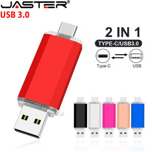 Jaster | TYPE-C 2in1 USB 3.0 Flash Drives 128GB 64GB High Speed Pen Drive for Smart Phone Memory Stick 32GB 16GB Business Gift U Disk