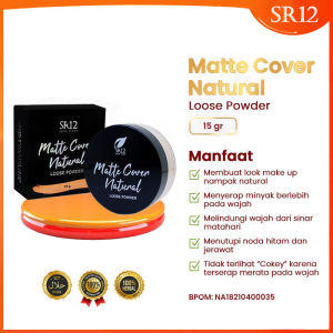 Bedak Tabur Matte Cover Natural Loose Bedak Ringan Matte Tahan Lama Mengontrol minyak Menutupi bekas Jerawat dan flek hitam