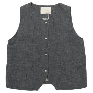 WUSEWUWEI | Colorless Odorless Retro Casual Linen Vest Heart Collar Small Size Top Commute Style Single Button Closure V-Neck Pure E-commerce