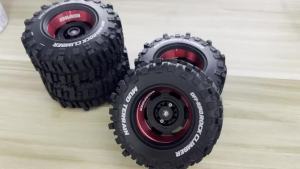 Bộ Mâm Và Lốp Beadlock 1.9 Inch Dành Cho Xe RC Crawler MJX Hyper Go H12Y Tỷ Lệ 1/12 Nâng Cấp Mâm Nhôm Lốp Cao Su Đường Kính Ngoài 95mm
