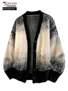 TUCANO | American Tie-dye Gradient V-neck Warm Sweater