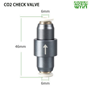 ZRDR | Aquarium CO2 Check Valve Metal Quick Insert 4 * 6mm CO2 Gas Tube Check Valve CO2 Generator Pressure Reducing Valve Accessories