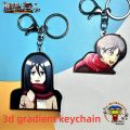 Dynamic Transformation 3D Gradient Keychain Bag Pendant Anime Attack on Titan Eren Mikasa Acrylic Keychain Cartoon Series. 