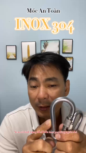 Móc Khóa An Toàn - Móc Khóa Leo Núi M8 INOX 304 Nguyên Bản Loại 7.7mm