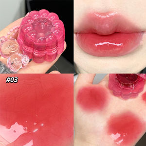 QIBEST Moisturizing Mirror Lipgloss Lip and Cheek Dual-Purpose Gel Jelly Water-Glow Colorful Lip Cheek Blush Cream Lip Stain