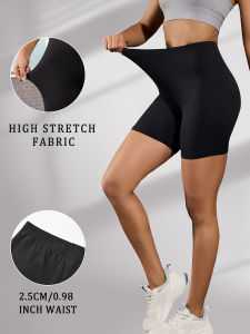 Womens Super Soft Biker Shorts High Stretchy No See Through Workout Running Yoga Athletic 6"Inseam Push Up Gym Fitness Pants