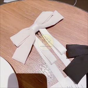 Jepit Rambut Korea Perempuan Dewasa Tusuk Konde Rambut Model Pita Besar Polos Kain Silk Satin AK203