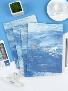 BmDm Initial Joint Blue Tide Blank Page Sewn Binding Soft Cover Graffiti Notebook Office Stationery B5 Size for Students And Business