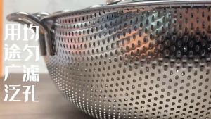 Colander Keluli Tahan Karat/ Basuh Sayuran / Bakul Bulat dengan pemegang