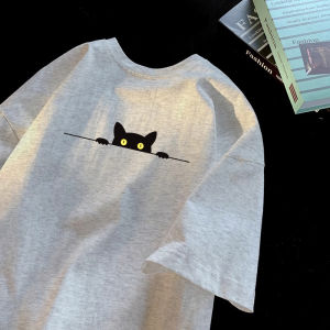 Sportneer | Fun Black Cat Cotton T-shirt for Boys
