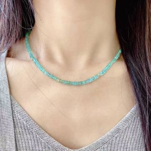 Montagne Jewelry Natural 4mm Apatite Necklace Faceted Gem Stone Fine Jewellery necklace