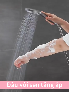 Vòi Hoa Sen Tăng Áp Màu Xám Titan 5 Chế Độ Bản To 12cm Siêu Mạnh - Vòi Sen Cầm Tay Massage Cao Cấp Chống Bám Cặn Cách Nhiệt Hiệu Quả - Đầu Bát Sen Tăng Áp Lực Nước Mạnh Mẽ Cho Phòng Tắm Hiện Đại Bộ Phụ Kiện Nhà Tắm Sang Trọng Tiện Nghi Bền Đẹp Mới