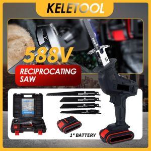 cordless reciprocating saw Mesin Gergaji Elektrik chain saw stihl Partition saw machine electric saw for wood Cordless Reciprocating Saw Electric Saw Wood Metal Cutting Pruning 4 Blades for Wood Metal Cutting Tools 1/2 Battery